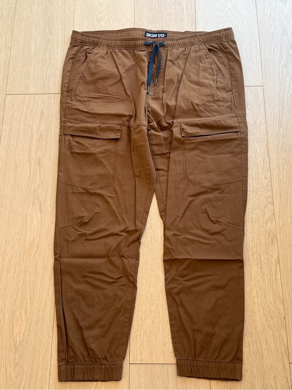 Iron Co Brown Cargo Jogger Pants Men’s XL Utility Drawstring